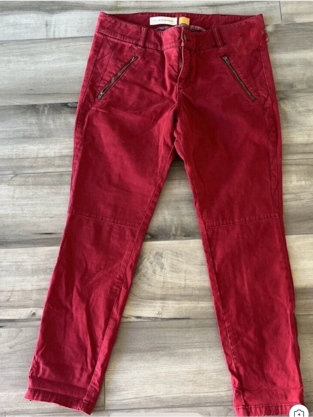 Pilcro Straight Leg Pants in Deep Red